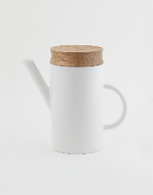 al_Ceramic Artline Pot  + Wood Lid